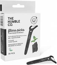 The Humble Co. Floss Picks Grip with Charcoal Οδοντικό Νήμα με Γεύση Μέντα και Λαβή σε Μαύρο χρώμα 50τμχ